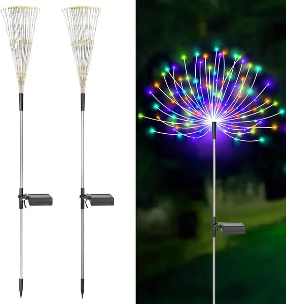 Outdoor Solar Fireworks Light 150LED 8 Lighting Mode Sensor Light Waterproof Garden Decoration Courtyard Passage - view 2