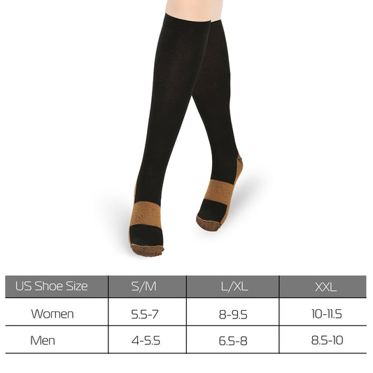 Unisex Copper Compression Socks Women Man Durable Hose Graduated Support Socks For Running Nursing Shin Splints Edema - view 2