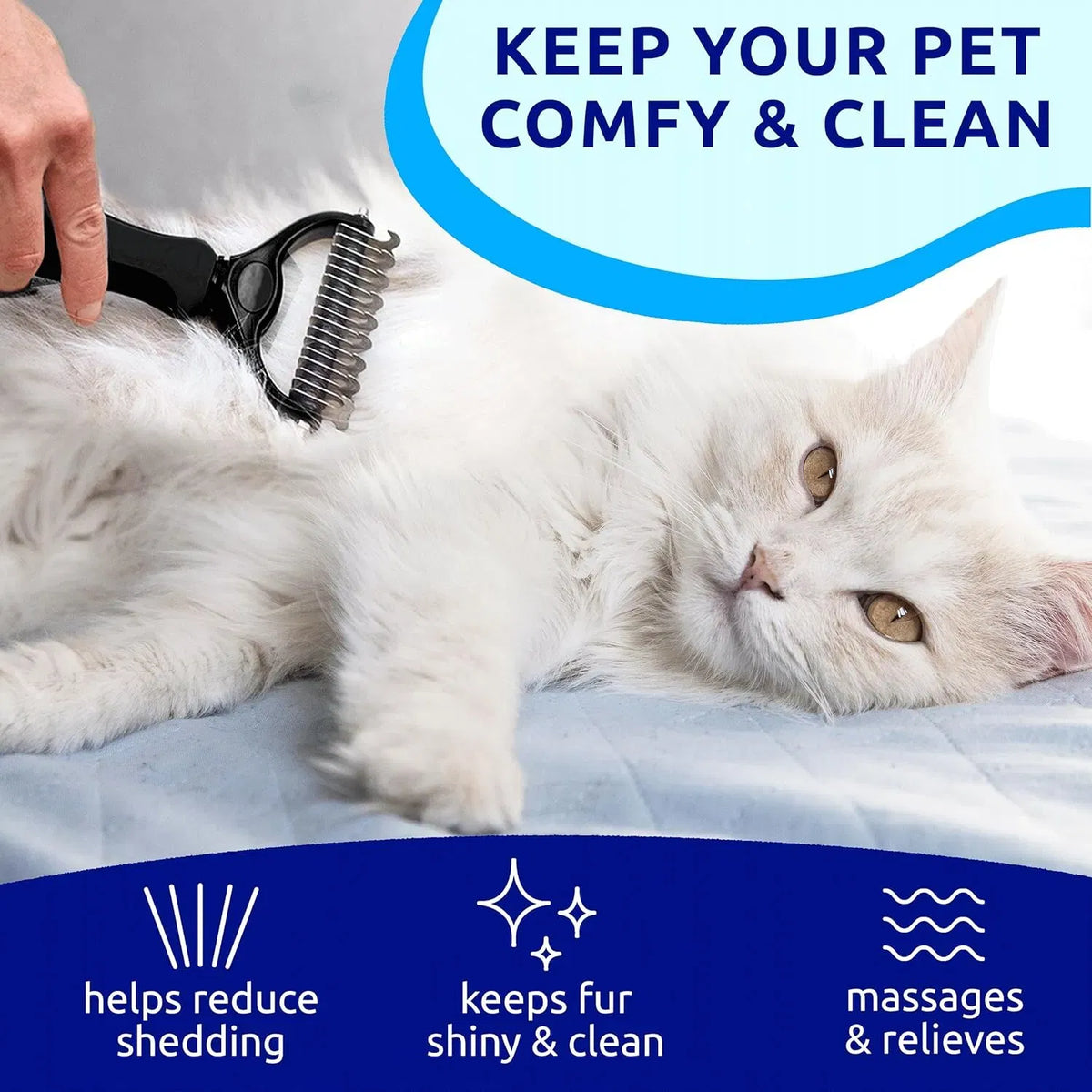 Black Pet Hair Removal Dog Brush for Hair Removal - Indoor Cats Use Cat Brush - view 2
