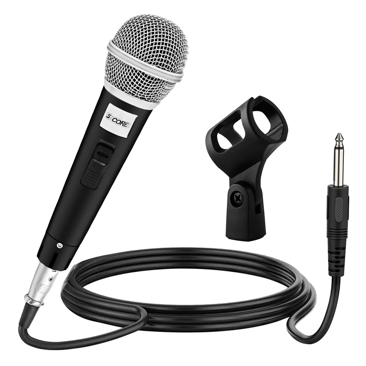 5 CORE Microphone Dynamic Vocal Handheld Mic Cardioid Unidirectional Microfono w On Off Switch + XLR Audio Cable