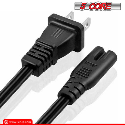 5 Core AC Power Cord 6 Ft ? 2 Prong US Male to Female Extension Adapter ? 16AWG/2C 125V 13A 1/2/5 Pc - PP 1001 - view 3