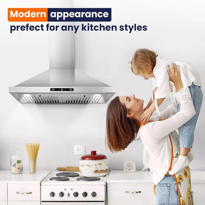 Wall Mount Range Hood 30 Inch, 700 CFM Kitchen Hood Stainless Steel Stove Vent Hood With Gesture Sensing & Touch - view 5