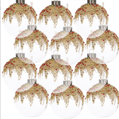 D3 Christmas Ball Ornaments, Glass Decorative Hanging Ball Christmas Tree Ornaments For Holiday Party Decorations - view 5