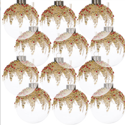 D3 Christmas Ball Ornaments, Glass Decorative Hanging Ball Christmas Tree Ornaments For Holiday Party Decorations - view 5