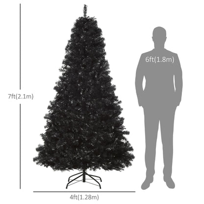 7ft Artificial Christmas Tree Holiday Home Indoor Decoration With Automatic Open, Black - view 4