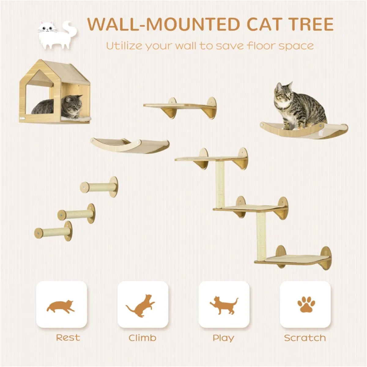 Cat Shelf Set, Cat Tower - view 4