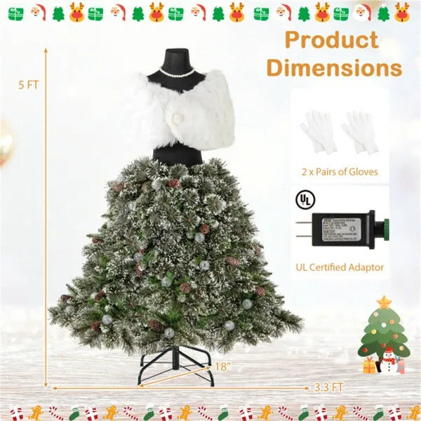 5 FT Pre-lit Mannequin Artificial Christmas Tree - view 2