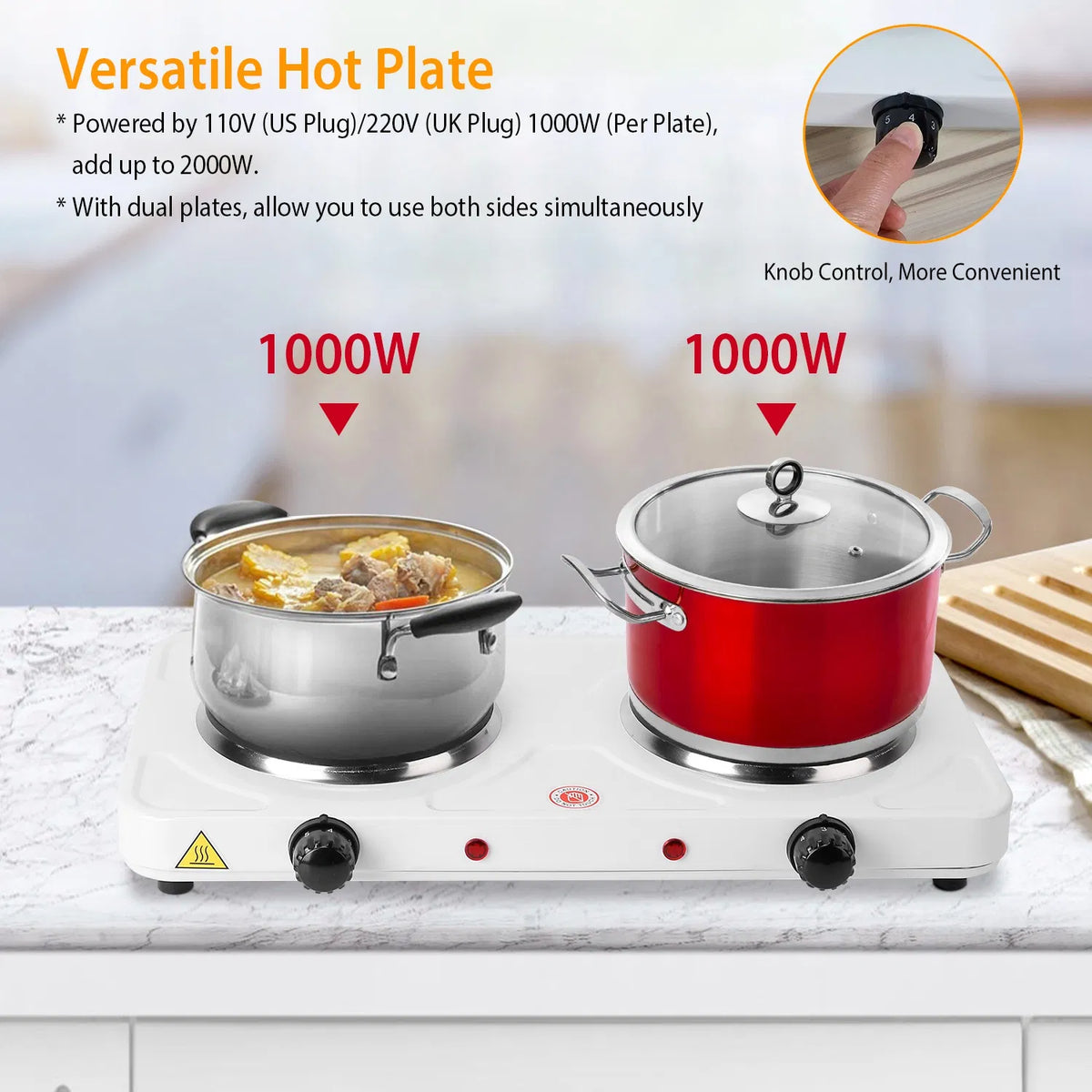 2000W Double Electric Burner Portable Dual Counter Stove Countertop Hot Plate Kitchen Cooker Stove With 5 Gear - view 10