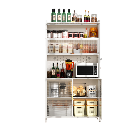 73'' Tall Kitchen Pantry Cabinet, 6 Level Flip Door With Pegboard Metal Pantry Storage Cabinet - view 2