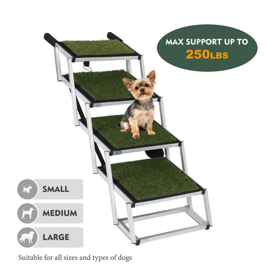 Foldable Dog Ramp For Cars, SUVs, Trucks, Portable Pet Dog Stairs For Large Dogs With Non-Slip Surface & Reinforced - view 2