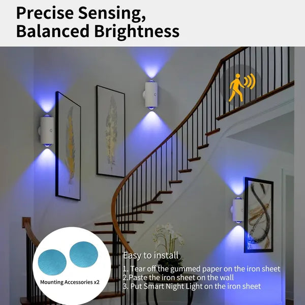 4pcs Rechargeable LED Night Light Wall Lamp Commercial StrobeLight Multi-color Mode Dimmable Indoor Light Magnetic - view 2