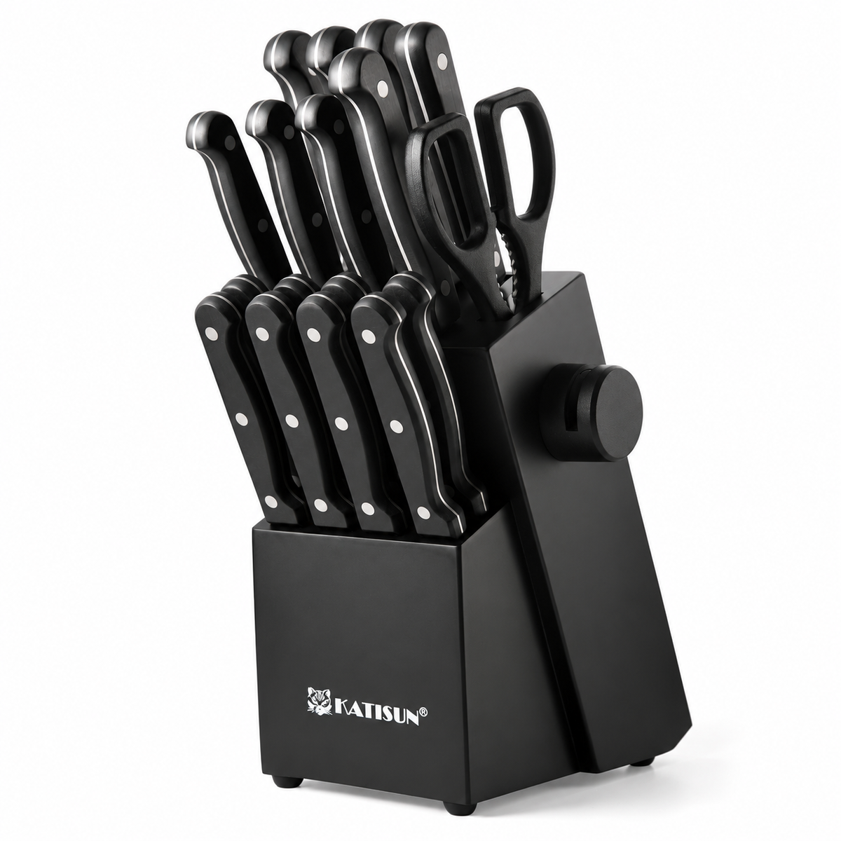 19-piece Knife Set, German Steel, Durable, Dishwasher-safe, Kitchen Knife Set With Built-in Sharpener For Chopping - view 3