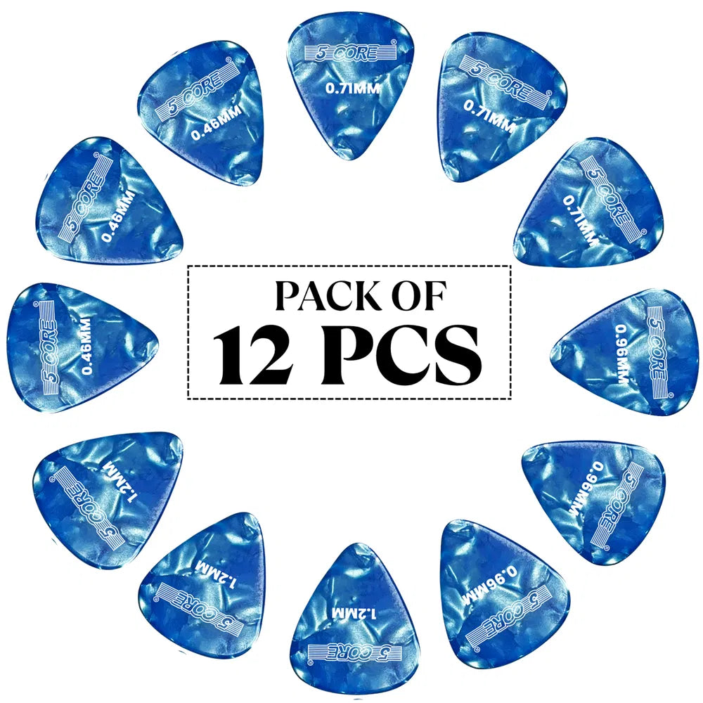 5 Core Guitar Picks 12 Piece Celluloid Light Medium Heavy Extra Heavy For Acoustic Electric Guitars - view 6