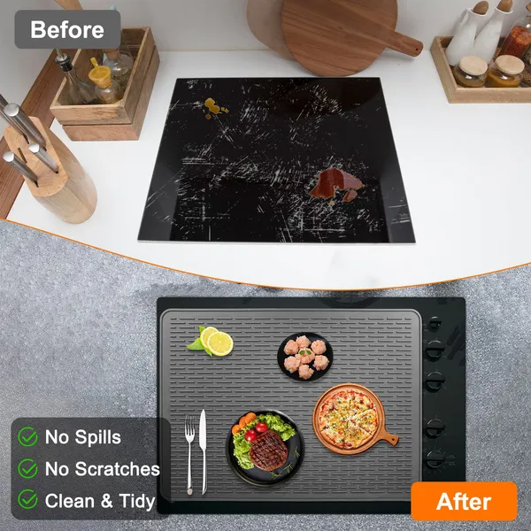 27.95x19.69in Electric Stove Cover Silicone Stove Mat Glass Stove Top - view 4