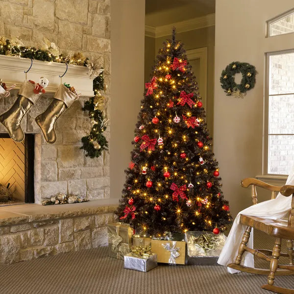 7.5 FT Artificial Christmas Tree With DIY 350 Warm White LED Lights