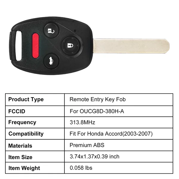 Fit For Accord 2003-2007 Remote Keyless Entry Shell Button Car - view 2