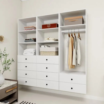 Livelylodge Modular Wardrobe Closet - Freestanding White Closet With Spacious Storage Shelves And Hanging Rods 70.86" W - view 3