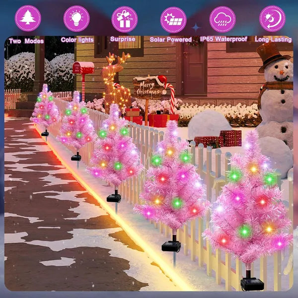 Solar Christmas Tree Outdoor Decor, Waterproof Solar Xmas Decorations Garden Stake Lights - view 2