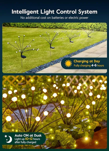 Solar Garden Lights - 4 Pack 48 LED Firefly Lights With 2 Lighting Mode, Sway By Wind - view 5