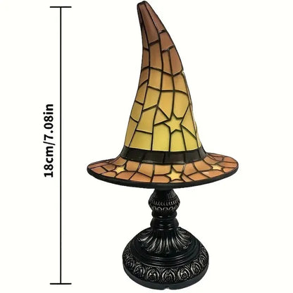 Witch Hat Lamps, USB Stained Resin Glowing Gothic Retro Resin Lamp For Bedroom Party With Mystical Charm - view 3