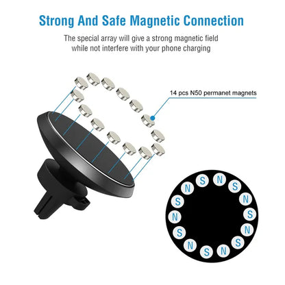Qi Wireless Car Charger Magnetic Car Phone Charger 5W Charging Pad Air Vent Phone Mount Holder - view 2