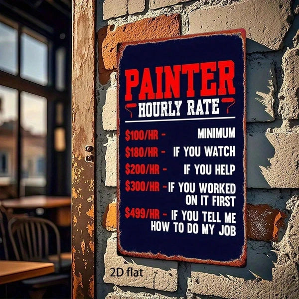 Funny Painter Varnisher Metal Sign, 8x12 Inch Vintage Iron Plate Wall Art, Waterproof Rustproof Durable Indoor Decor - view 5