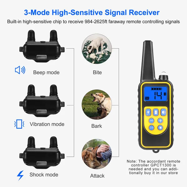 Dog Training Collar Receiver IP67 Waterproof Dog Bark Shock Collar Accessories Adjustable Belt - view 4