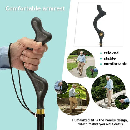 Posture Cane Adjustable Height Walking Stick Hiking Walking Aid Cane - view 4