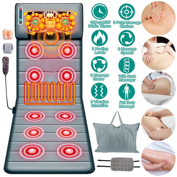 Full Body Massage Mat With Neck Kneading Massager - 10 Targeted Points & 3-Level Lumbar Heating - view 4