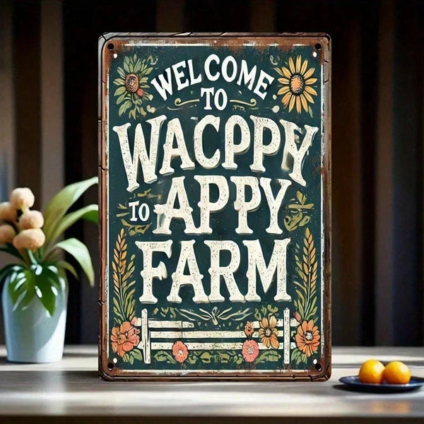 WACPPYAPPY Vintage Rustic Metal Sign Welcome To Farm, 8x12 Inch Decorative Iron Wall Plaque - view 3