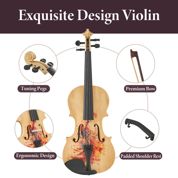 Professional 4/4 Full-Size Violin - Premium Sound, Durable & Lightweight Design With Complete Accessories - view 5