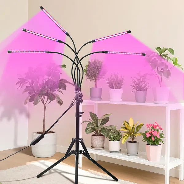Full Spectrum Indoor Plant Grow Light With Adjustable Stand – 80 LEDs Floor Plant Lamp, 5 Dimming Levels (20%-100%)