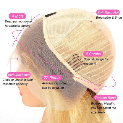 13x4 Lace Front Human Hair Wig 613 Straight Density - view 4