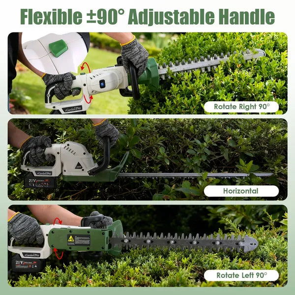 20'' Cordless Hedge Trimmer 21V Handheld Bush Trimmer Electric Grass Shrub Trimmer With Dual-Action Blades 0.6" Cutting - view 3
