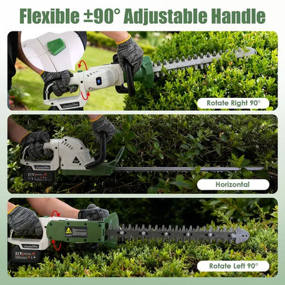 20'' Cordless Hedge Trimmer 21V Handheld Bush Trimmer Electric Grass Shrub Trimmer With Dual-Action Blades 0.6" Cutting - view 3