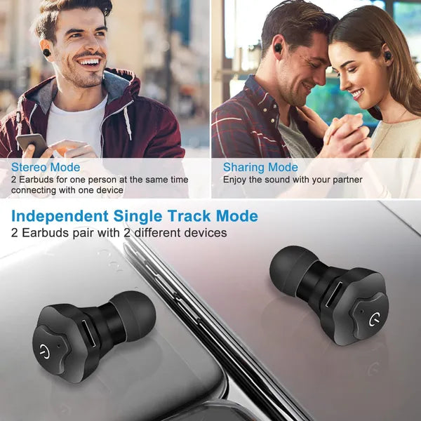 True Wireless Earbuds CSR V4.2 In-ear Stereo Headsets IP44 Waterproof Apt-X TWS Headphones Noise Cancelling - view 5