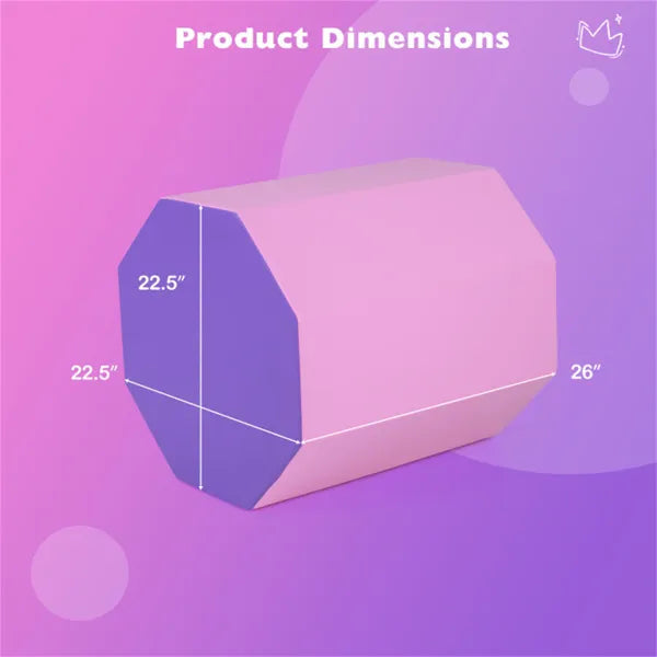 Octagon Tumbling Mat, Gymnastics Training Mat For Backbends Somersaults, Pink & Purple Artificial Leather Foam Mat - view 3