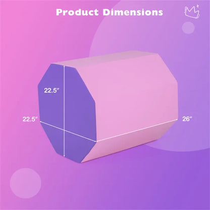 Octagon Tumbling Mat, Gymnastics Training Mat For Backbends Somersaults, Pink & Purple Artificial Leather Foam Mat - view 3