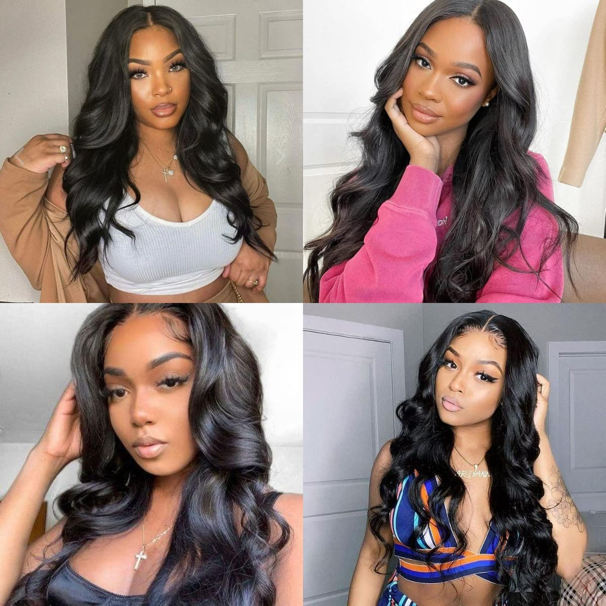 4x6 Lace Closure Wig Human Hair Natural Color Three-Dimensional Body Wave Density - view 4