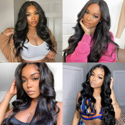 4x6 Lace Closure Wig Human Hair Natural Color Three-Dimensional Body Wave Density - view 4