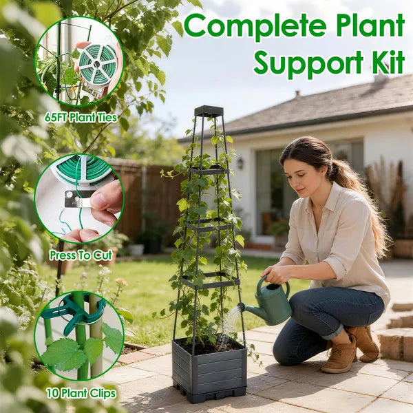 2Pack Raised Garden Bed Boxes With Trellis 56" Tomato Self-Watering Planter Box Indoor Outdoor With 4 Adjustable - view 2