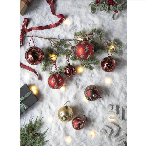 D3.9 Christmas Ball Ornaments, Glass Decorative Hanging Ball Christmas Tree Ornaments For Holiday Party Decorations - view 5