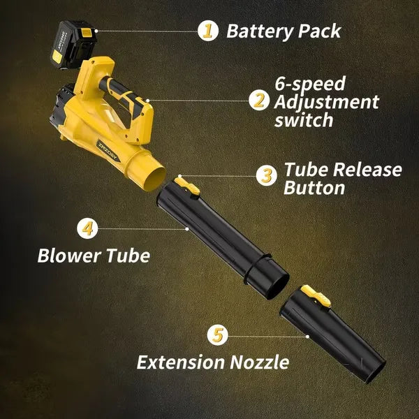 High-Power Cordless Leaf Blower With 4.0Ah Battery – 580CFM & 160MPH, 6-Speed Adjustable - view 3