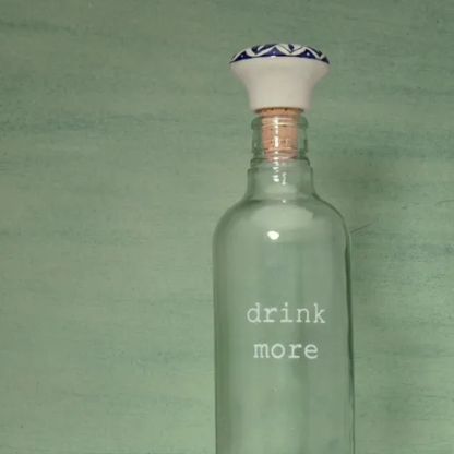Drink More Glass Water Bottle With Ceramic Stopper - 750ML - view 5