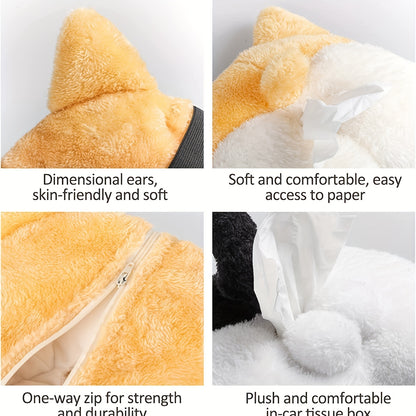 Tissue Box Cover Soft Adorable Corgi Butt Shaped Creative Storage Bag Hanging Pouch Tissue Box Wrapper For Car Home - view 8