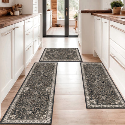 Kitchen Rug Sets Of 3 Washable Boho Kitchen Rugs And Runner Carpets Non Slip Kitchen Area Rug For Laundry Room Entryway - view 4
