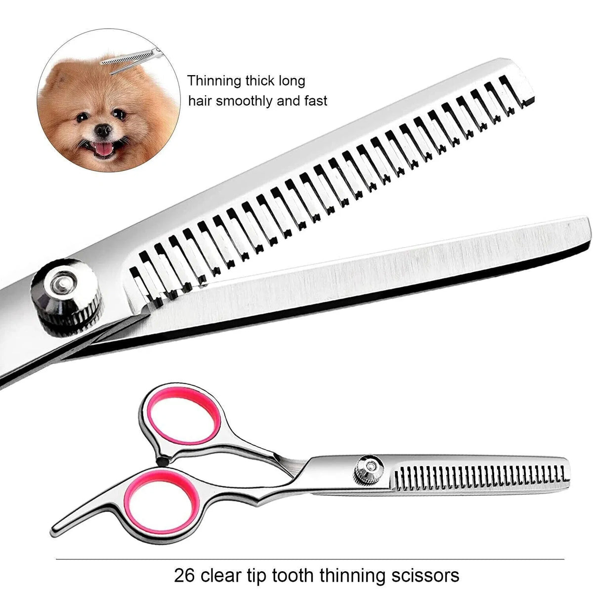 Pet Dog Grooming Scissors Stainless Straight Curved Thinning Shears Trimmer Kits - view 9