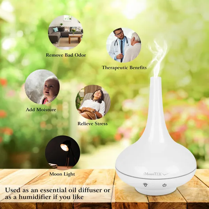 Ultrasonic Cool Mist Humidifier 200ml Aroma Essential Oil Diffuser With Colorful Lights Waterless Auto Off For Office - view 5