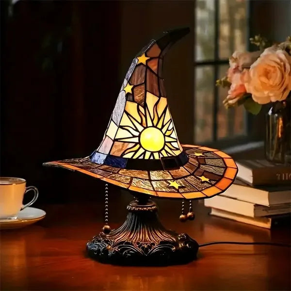 Witch Hat Lamps, USB Stained Resin Glowing Gothic Retro Resin Lamp For Bedroom Party With Mystical Charm