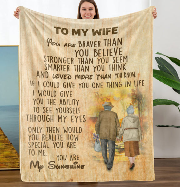 Printed Blanket, Winter Thickened Throw - view 4